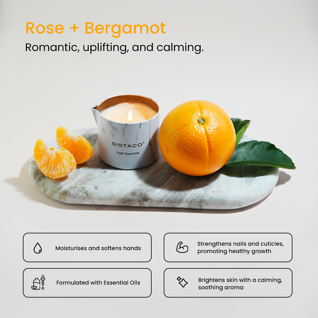 Nail Nourish Candle - Rose + Bergamot