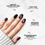 Grape Cats Eye - Almond Sustainable Nails