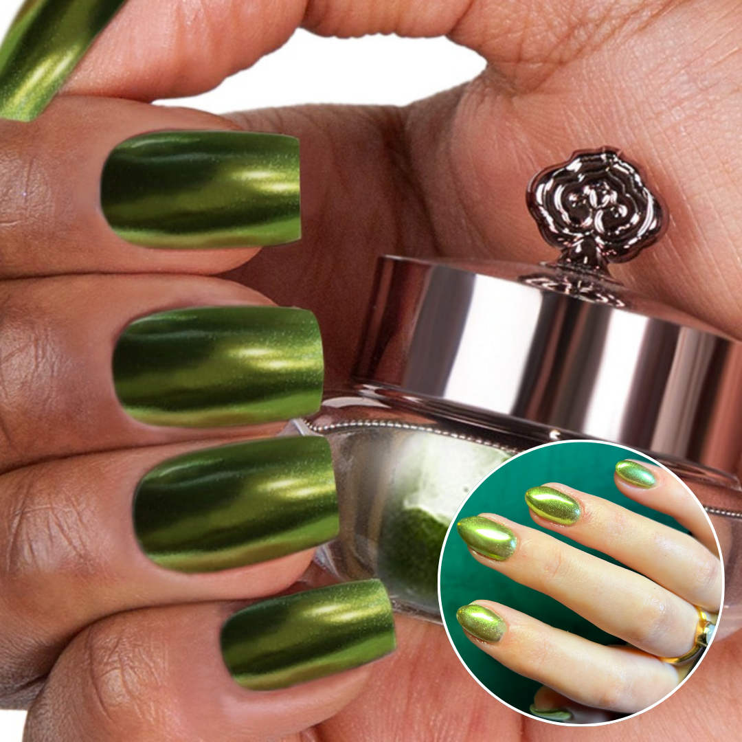 Olive Metallic Nail Powder Mineral Bond® – Sistaco™ USA