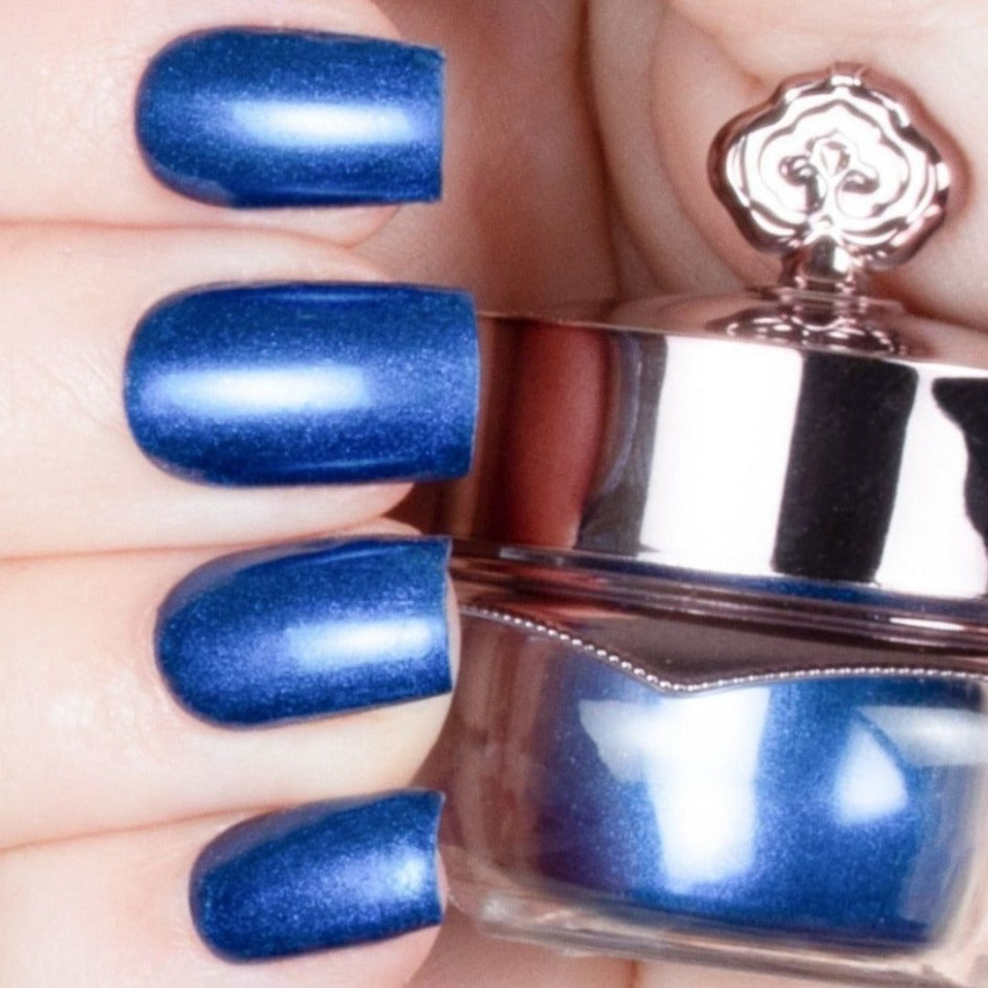 A stunning and vibrant cobalt blue metallic color