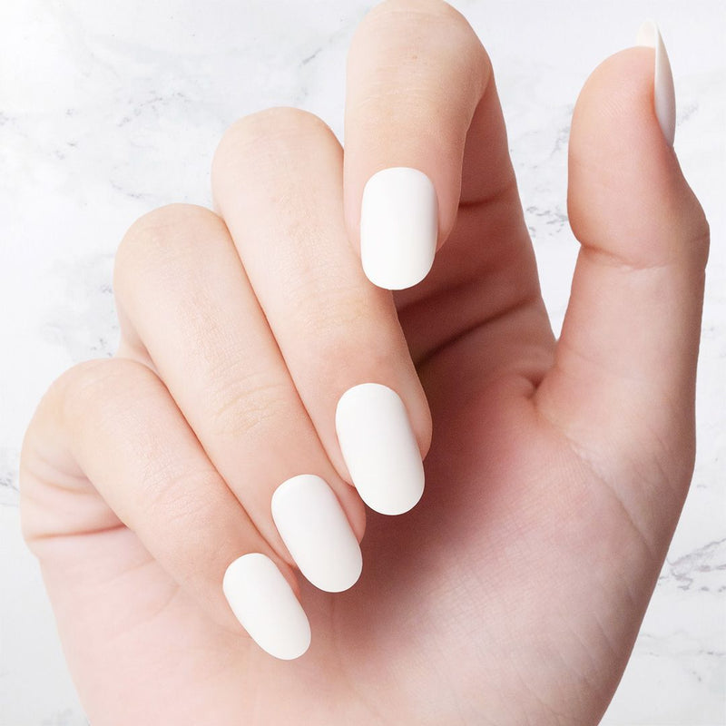Classic White Oval nails