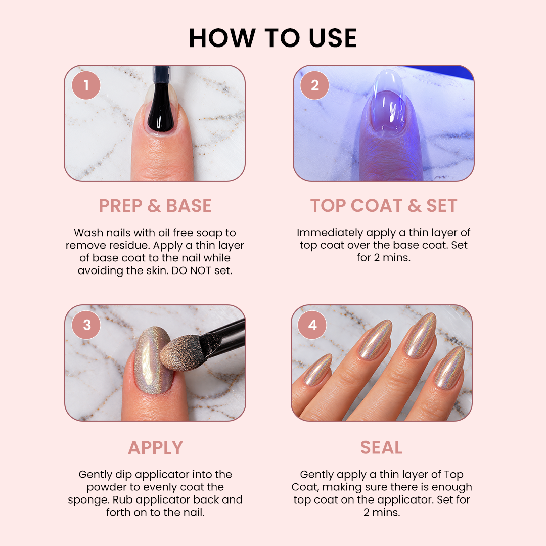 How to use Sistaco holographic nail powders