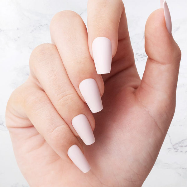 Classic light pink coffin shaped nails