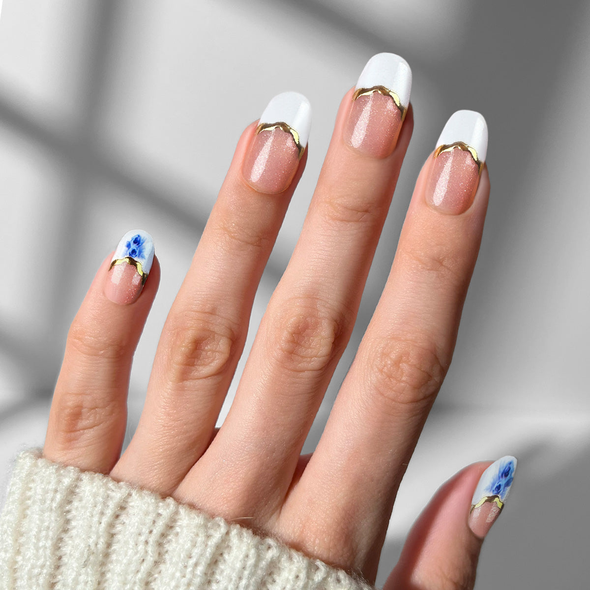 Porcelain Bloom - Oval Sustainable Nails