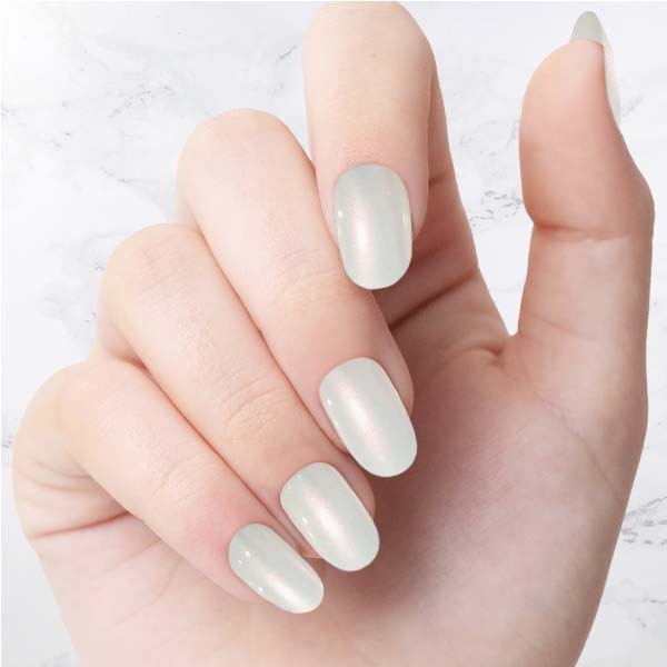 Classic White Glazed Oval nails