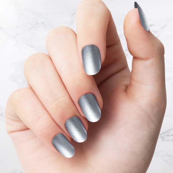 Classic Grey Glazed Oval nails