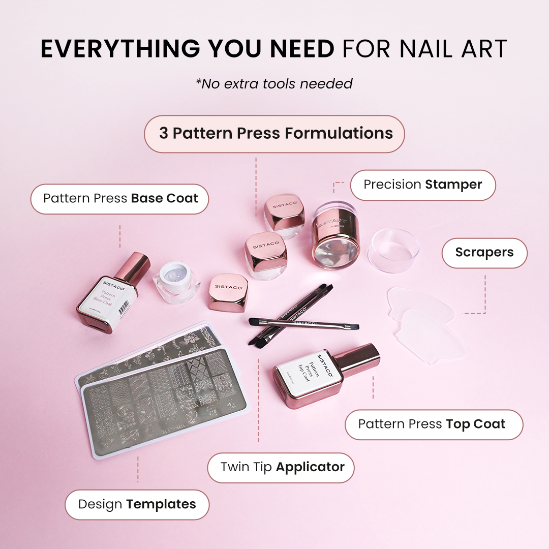 Press Pattern Nail Stamping Kit: Get Salon Prints in 60 Seconds – Sistaco™ USA