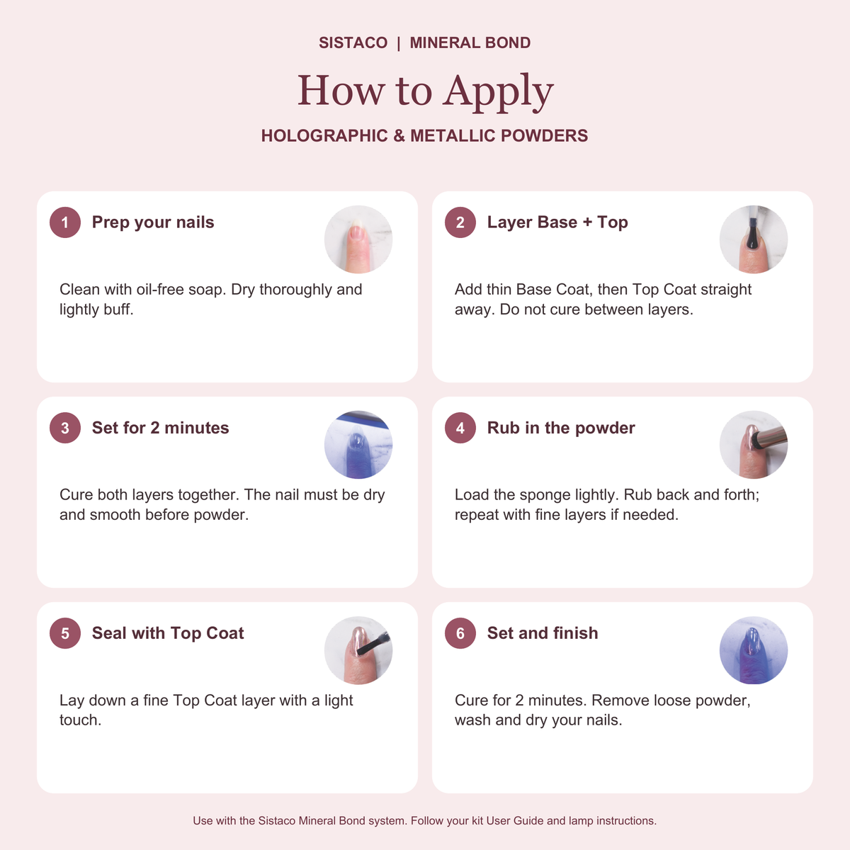 How to apply Sistaco holographic and metallic nail powders