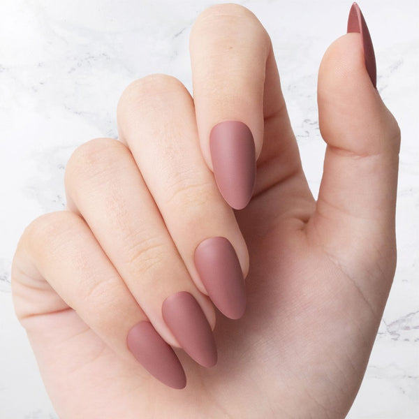 Classic Nude Pink Almond nails