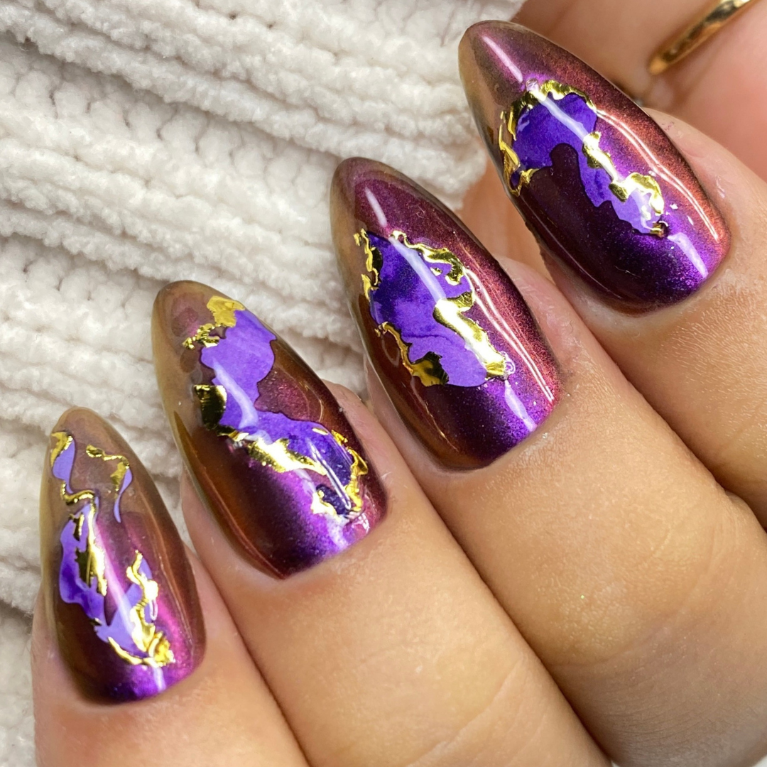 ethereal nail embellishment finished manicure