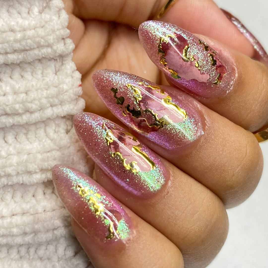 blaze nail embellishment finished manicure