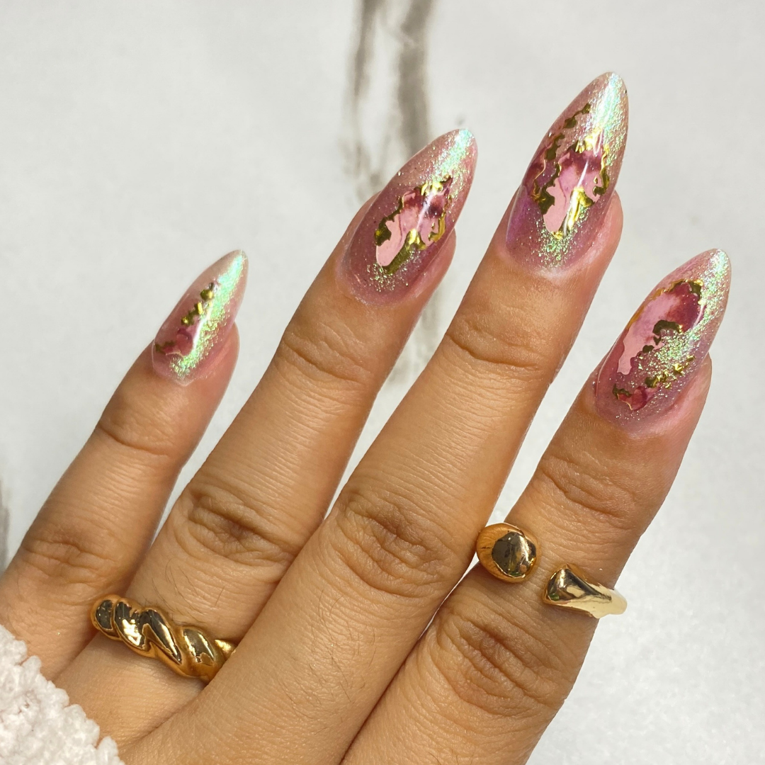 blaze nail embellishment finished manicure