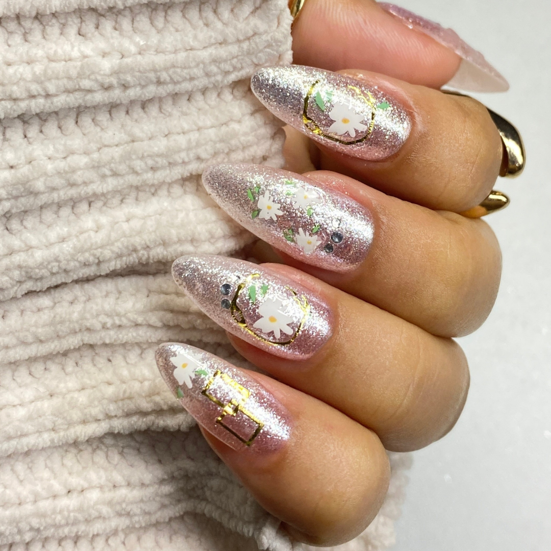 bloom nail embellishment finished manicure