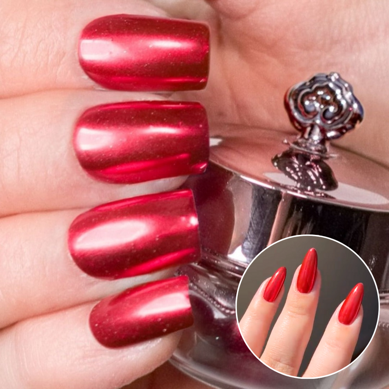 Metallic Red Nail Color