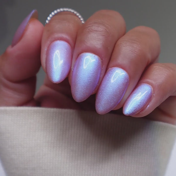 Dewdrop nail powder — finished nails moving to show the finish