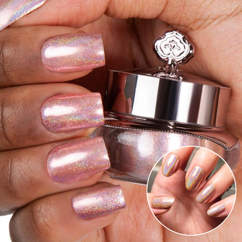 Rose gold nail powder