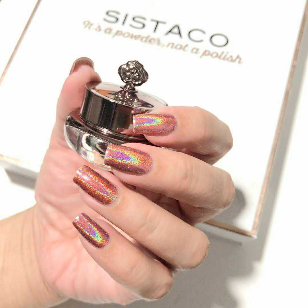 Pink Shatter Holographic Nail Powder Sistaco 6901